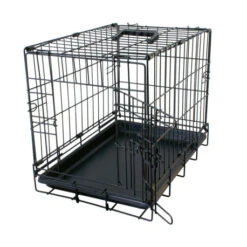 Duvo Cage En Fer Pliable 2 Portes Tirroir Plastic Noir - M - 76x48x54cm