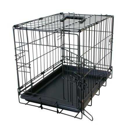 Duvo Cage En Fer Pliable 2 Portes Tirroir Plastic Noir - XL - 107x71x77cm 1 Duvo Cage En Fer Pliable 2 Portes Tirroir Plastic Noir - XL - 107x71x77cm
