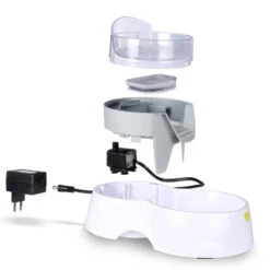 Duvo Distributeur Pet Feeder 2in1 Bleu -1200ml - 28x19x17cm -Exporteren Huis Lief Winkel distributeur pet feeder 2in1 bleu 1200ml 28x19x17cm 3