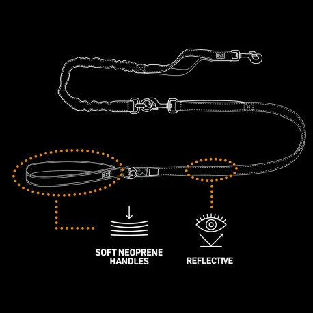 Explor Laisse 2in1 Classic Noir 180cm - 16mm 3 Explor Laisse 2in1 Classic Noir 180cm - 16mm - Afbeelding 3