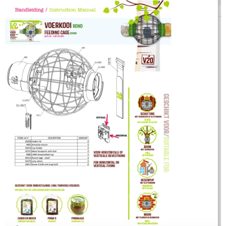 Mangeoire Lona "Voerkooi V20" - Vert - 36x22cm 2 Mangeoire Lona "Voerkooi V20" - Vert - 36x22cm - Afbeelding 2