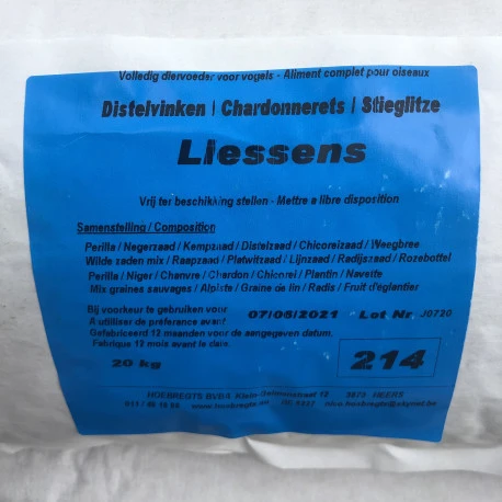 Mélange De Graines Pour Chardonnerets "Liessens 214" - 20kg - Hoebregts 2 Mélange De Graines Pour Chardonnerets "Liessens 214" - 20kg - Hoebregts - Afbeelding 2