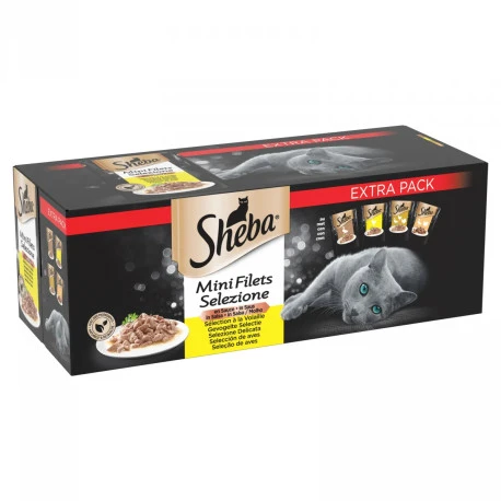 SHEBA Mini Filets à La Volaille En Sauce 40x85g 1 SHEBA Mini Filets à La Volaille En Sauce 40x85g