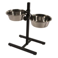 Duvo Twin Feeder Support Pied En H + Gamelles 1890ml - L - 52CM